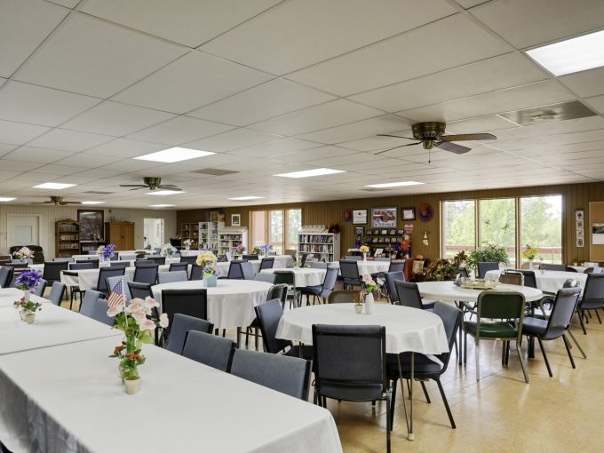 Flat Rock Village Clubhouse chairs and tables